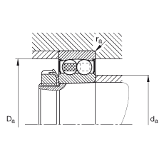 �Ե�������� 2205-K-2RS-TVH-C3, ���� DIN 630 ��׼����Ҫ�ߴ�, ׶����׶�� 1:12�����ഽ�ܷ�